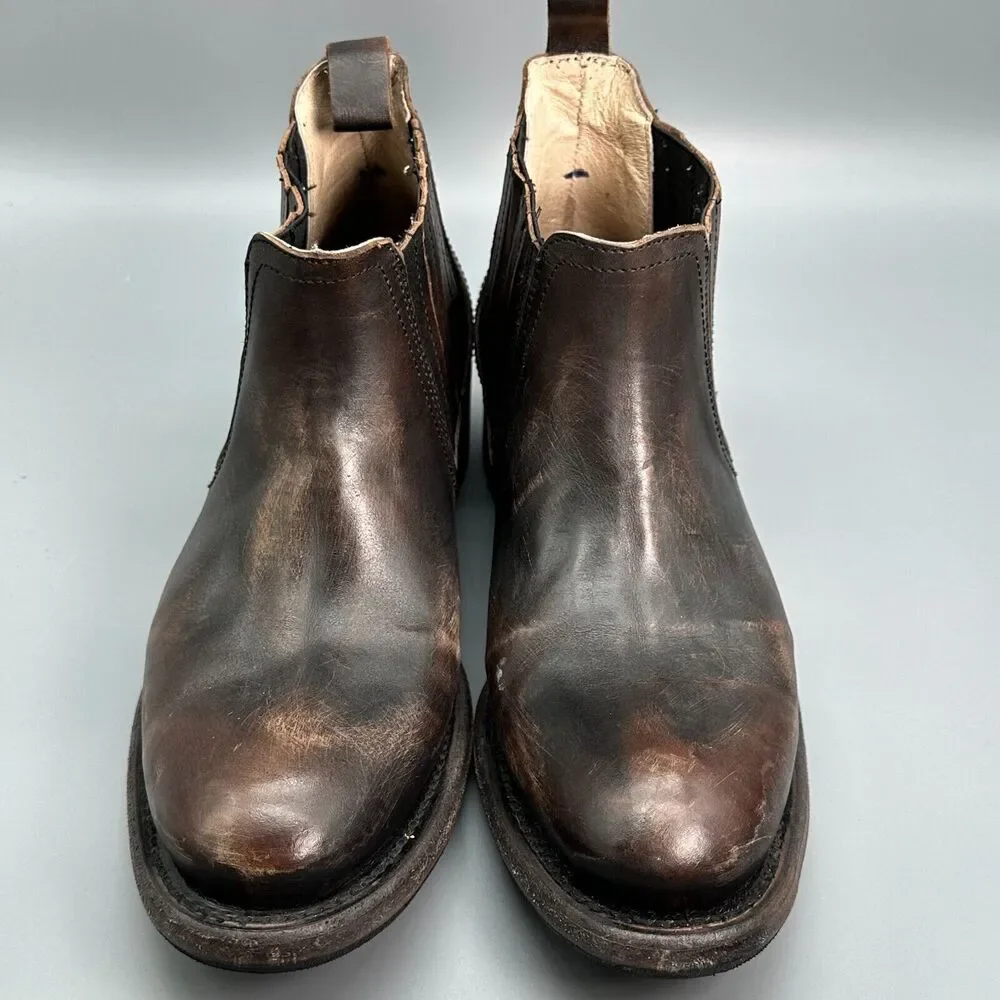 Freebird By Steven Fm-Argo Men's 8 Brown Leather Slip On Ankle Chelsea Boots